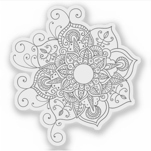 Mandala Retro handgezeichnete tattoo henna Blume Aufkleber (Vorderseite)
