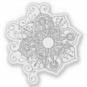 Mandala Retro handgezeichnetes Tattoo Henna-Blume Aufkleber