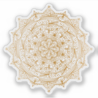 Mandala Retro handgezogenes goldenes Tattoo Aufkleber