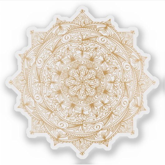 Mandala Retro handgezogenes goldenes Tattoo Aufkleber (Vorderseite)