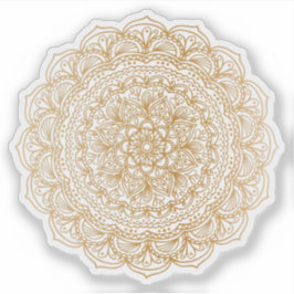 Mandala Retro handgezogenes goldenes Tattoo Aufkleber