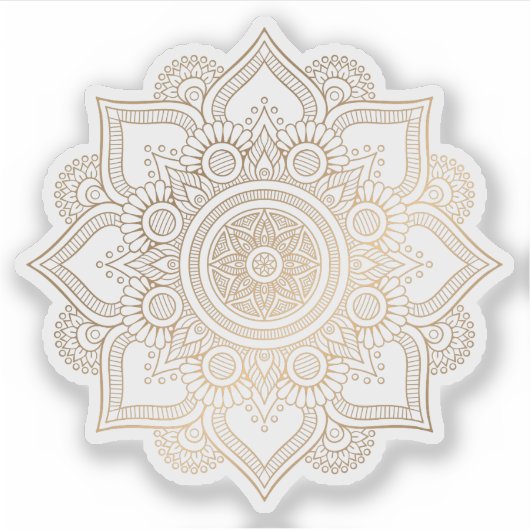 Mandala Retro handgezogenes goldenes Tattoo Aufkleber (Vorderseite)