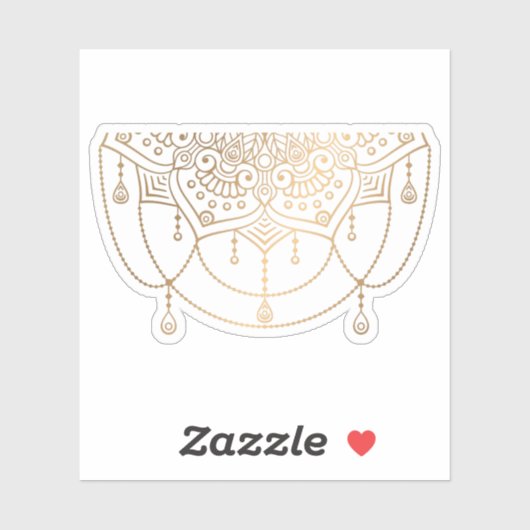 Mandala Retro handgezogenes goldenes Tattoo Aufkleber (Blatt)