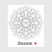 Mandala Retro handgezogenes Tattoo henna Blume Aug Aufkleber (Blatt)