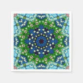 Mandala Retro Mosaic Green Blue Pattern Serviette (Vorderseite)