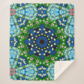 Mandala Retro Mosaic Green Blue Pattern Sherpadecke (Vorderseite)
