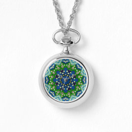 Mandala Retro Mosaik Green Blue Pattern Watch Armbanduhr