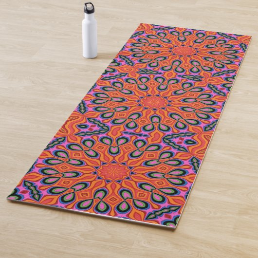 Mandala Retro Orange Floral Psychedelic Yoga Mat Yogamatte (Beispiel)
