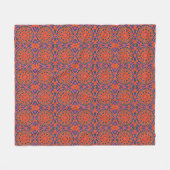 Mandala Retro Orange Hipster Decor Fleecedecke (Vorderseite (Horizontal))