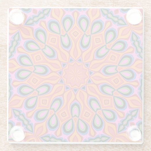 Mandala Retro Orange Hipster Decor Glasuntersetzer (Rückseite)