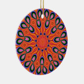 Mandala Retro Orange Hipster Decor Keramik Ornament (Rechts)