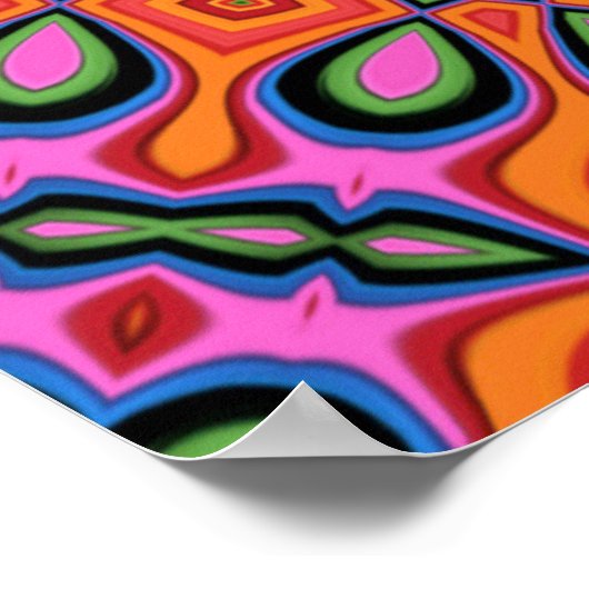 Mandala Retro Orange Hipster Decor Poster (Ecke)