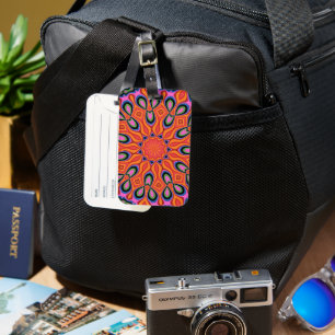 Mandala Retro Orange Hipster Gepäckanhänger