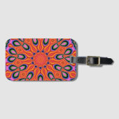 Mandala Retro Orange Hipster Gepäckanhänger (Vorderseite (Horizontal))