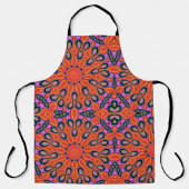 Mandala Retro Orange Hipster Schürze (Vorderseite)