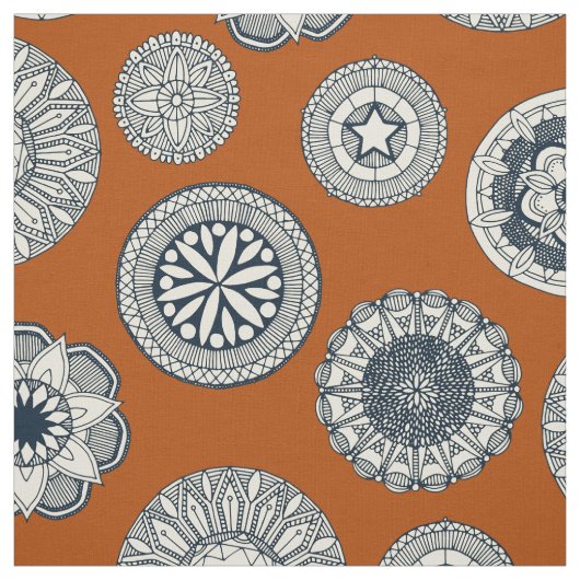 Mandala-Ringorange Stoff (Muster)