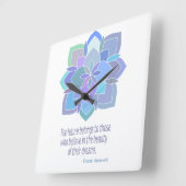 Mandala Roosevelt Beauty Quadratische Wanduhr (Winkel)