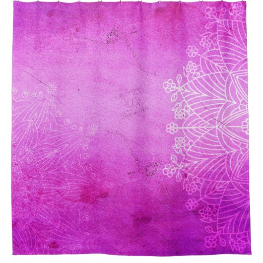 Mandala rosa Design Meditation zen Duschvorhang (Vorderseite)