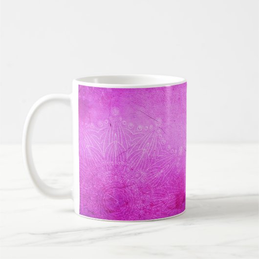Mandala rosa Design Meditation zen Kaffeetasse (Links)