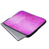 Mandala rosa Design Meditation zen Laptopschutzhülle (Vorne Knopf)