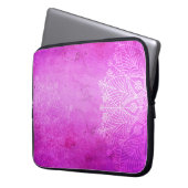 Mandala rosa Design Meditation zen Laptopschutzhülle (Vorderseite Links)