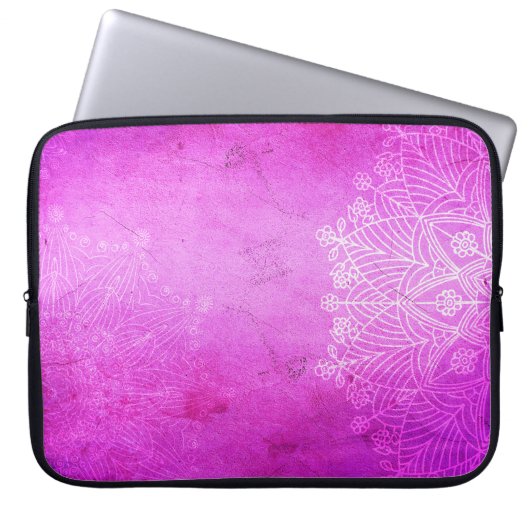 Mandala rosa Design Meditation zen Laptopschutzhülle (Vorderseite)