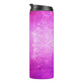Mandala rosa Design Meditation zen Thermosbecher (Nach rechts gedreht)