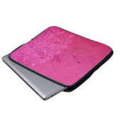 Mandala rosa Hintergrund dekoriert Laptopschutzhülle (Vorne Knopf)
