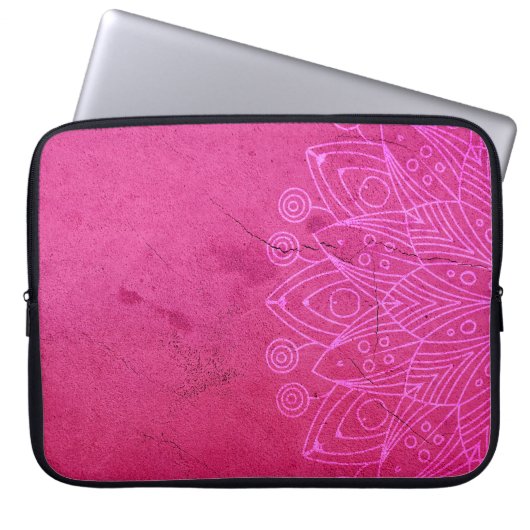 Mandala rosa Hintergrund dekoriert Laptopschutzhülle (Vorderseite)