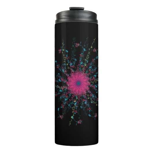 Mandala rosa thermosbecher (Vorderseite)