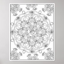 Mandala Rose für Erwachsenenfarben