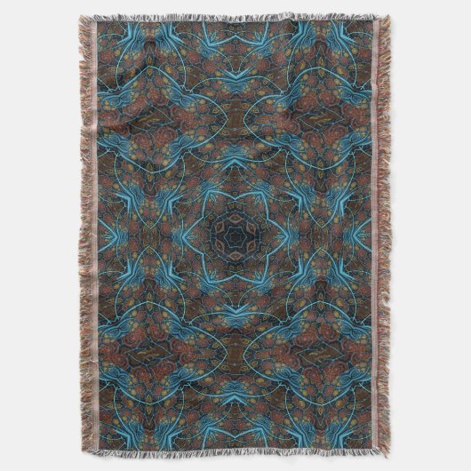 Mandala Rosette Boho Bohemisch Style Dandy Pattern Decke (Vorderseite Vertikal)