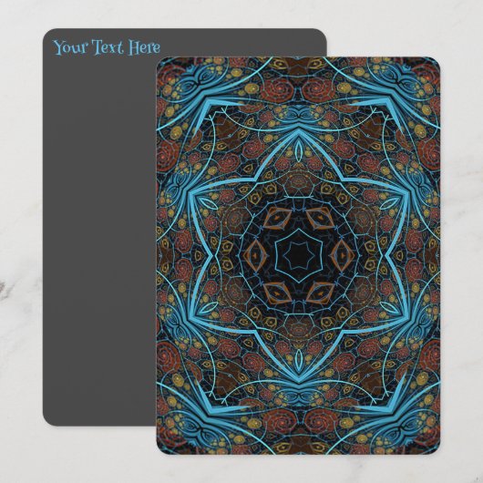 Mandala Rosette Boho Bohemisch Style Dandy Pattern Einladung (Vorne/Hinten)