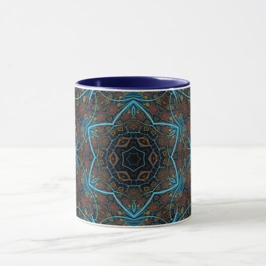 Mandala Rosette Boho Bohemisch Style Dandy Pattern Tasse (Zentrum)
