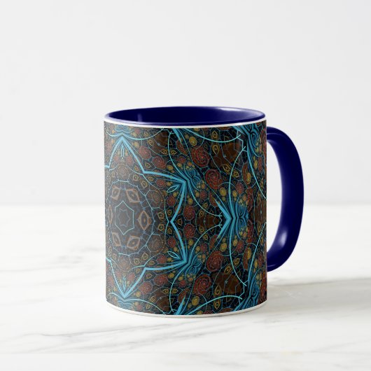 Mandala Rosette Boho Bohemisch Style Dandy Pattern Tasse (VorderseiteRechts)