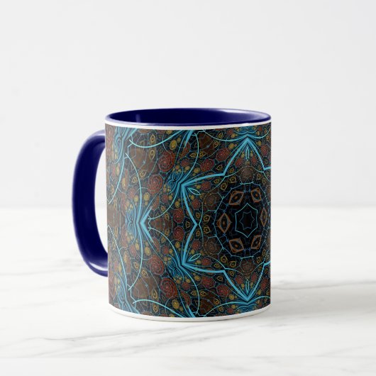 Mandala Rosette Boho Bohemisch Style Dandy Pattern Tasse (Vorderseite Links)