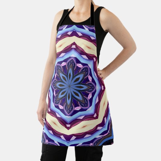 Mandala Rosette Floral Trippy Retro Hippie Boho Schürze (InSitu)