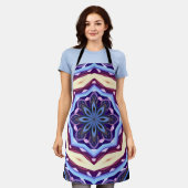 Mandala Rosette Floral Trippy Retro Hippie Boho Schürze (Getragen)