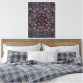 Mandala Rosette Floral Twine Retro Boho Leinwanddruck (Insitu (Schlafzimmer))