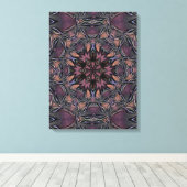 Mandala Rosette Floral Twine Retro Boho Leinwanddruck (Insitu (Holzboden))
