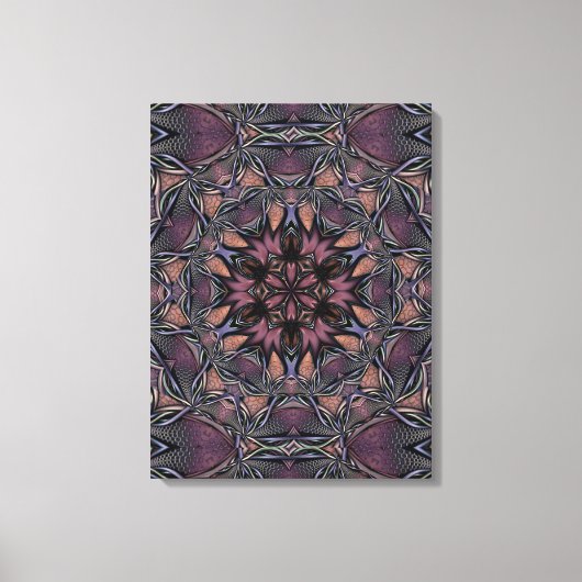 Mandala Rosette Floral Twine Retro Boho Leinwanddruck (Vorderseite)