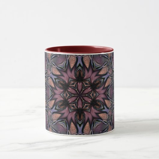 Mandala Rosette Floral Twine Retro Boho Tasse (Zentrum)