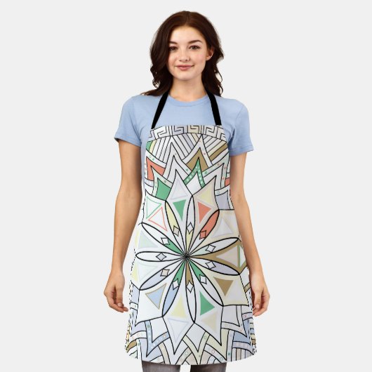 Mandala Rosette Retro Hippie Boho Chic Bohemisch Schürze (Getragen)