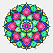 Mandala, Rosette Runder Aufkleber (Vorderseite)