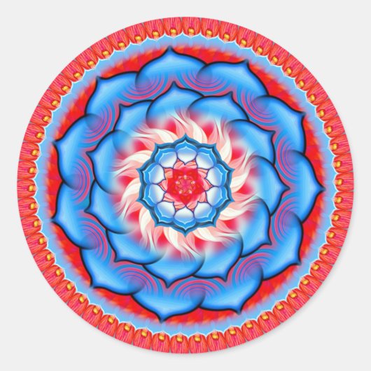 Mandala Rosette Runder Aufkleber (Vorderseite)