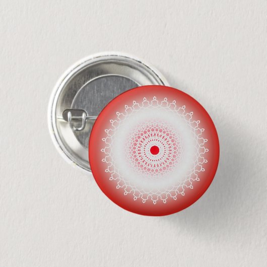 Mandala rouge button (Vorne & Hinten)