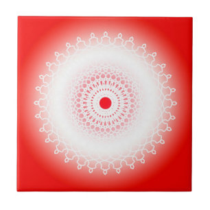 Mandala rouge fliese