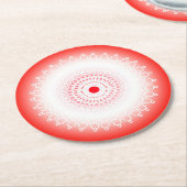 Mandala rouge runder pappuntersetzer (Angewinkelt)