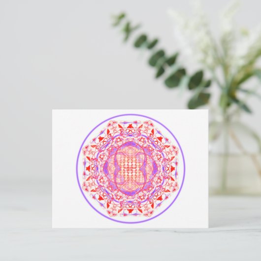Mandala_rouge_violet Postkarte (Stehend Vorderseite)