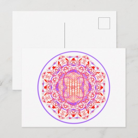 Mandala_rouge_violet Postkarte (Vorne/Hinten)